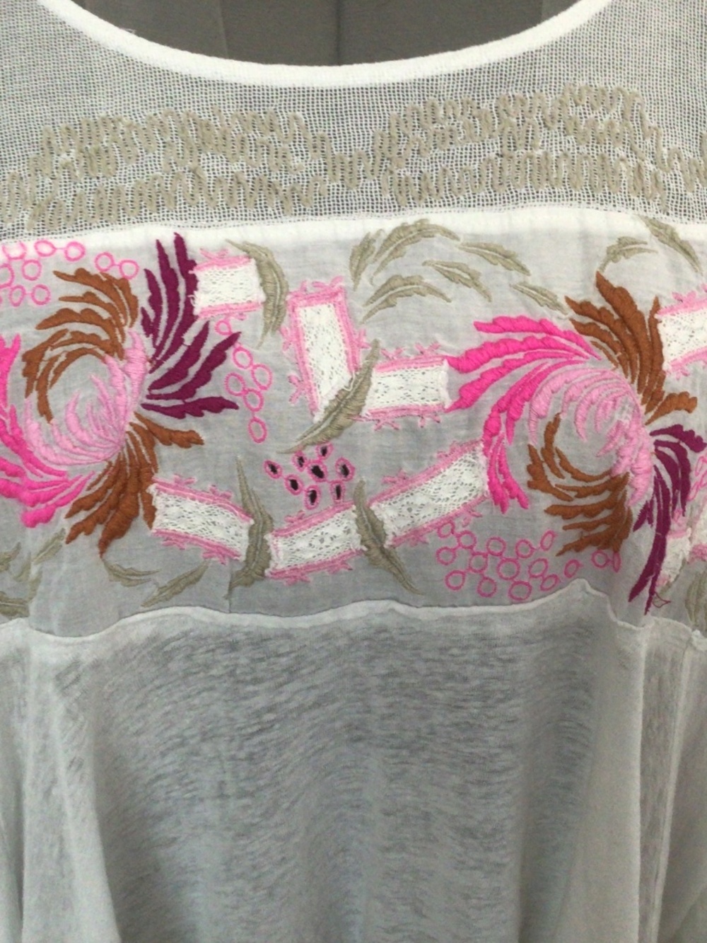 Free People Oversized Batwing Embroidered Top - Picture 4 of 8